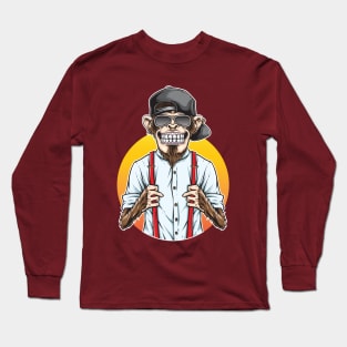 Hip Cool Monkey - Millennial Monkey Long Sleeve T-Shirt